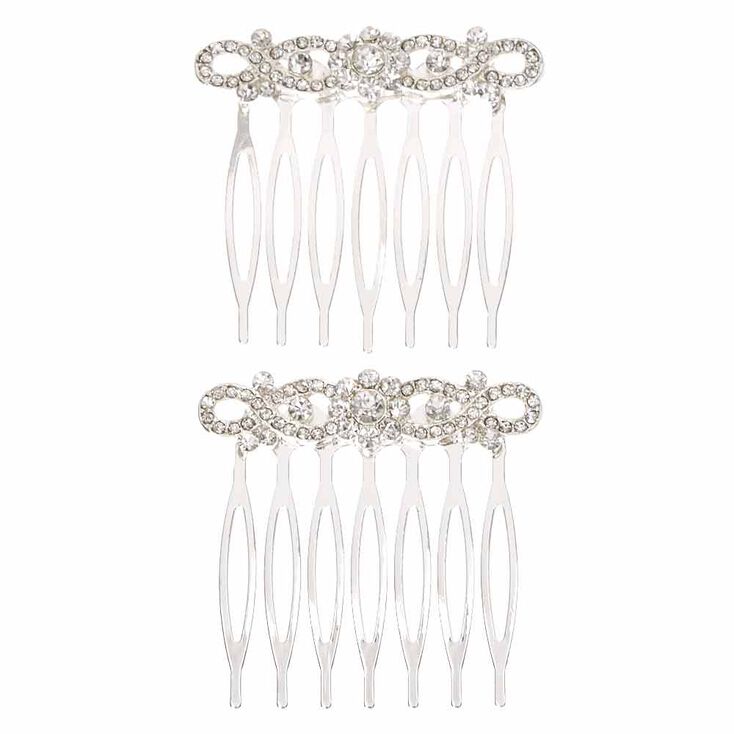 Infinity Glass Stone Hair Comb - 2 Pack,