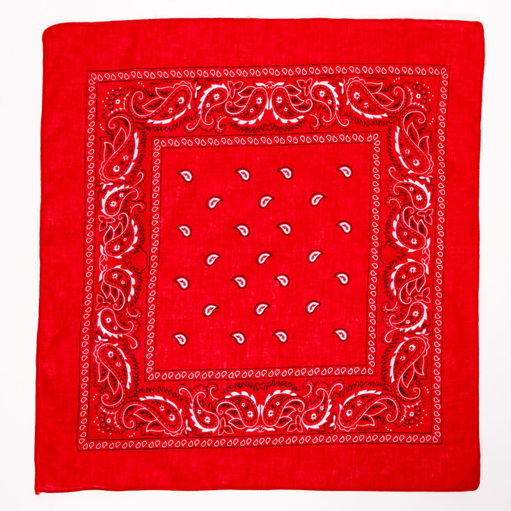 Paisley Print Bandana Headwrap - Red | Icing US