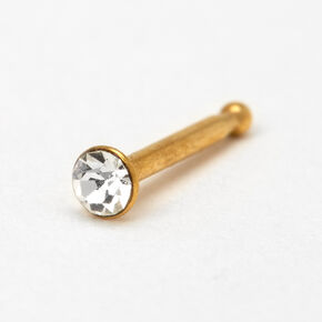 Gold 20G Crystal Nose Stud,