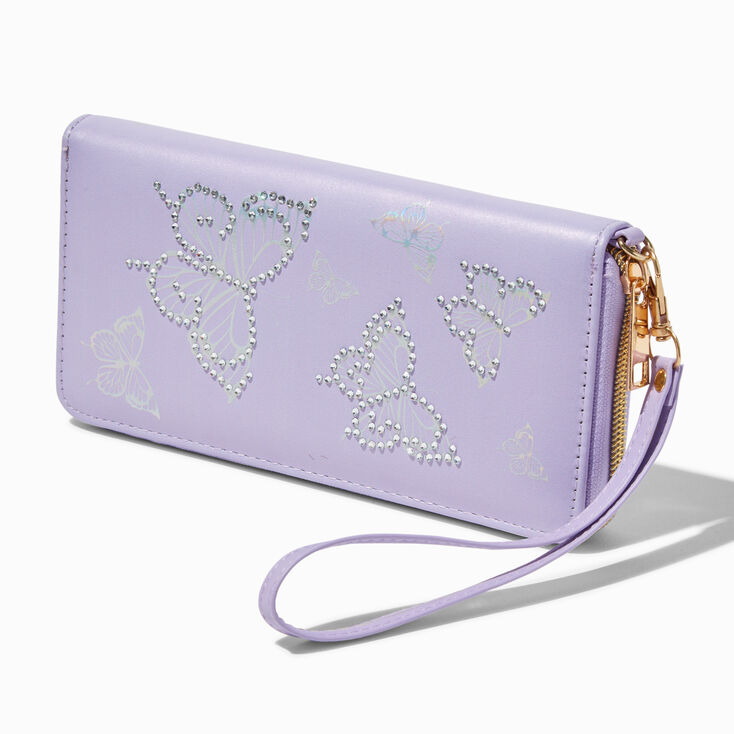 Lavender Embellished Butterfly Wristlet,