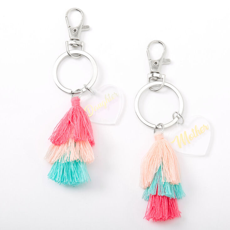 Mother Daughter Tassle Keychains - 2 Pack,