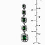 Silver-tone Emerald Green Crystal 3.5&quot; Drop Earrings,