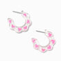 Pink Hearts 30MM Resin Hoop Earrings,