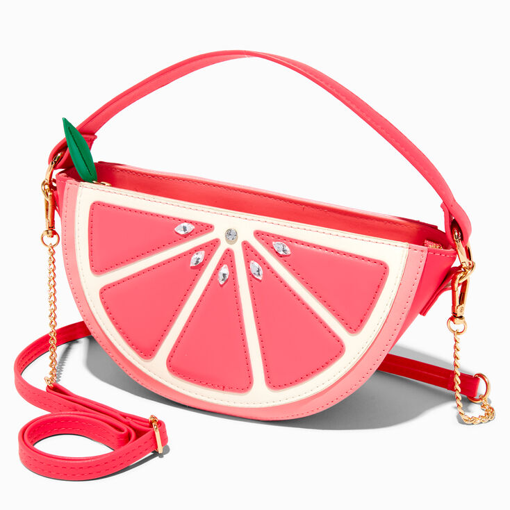 Pink Grapefruit Slice Crossbody Bag,
