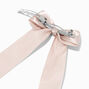 Taupe Satin Long Tail Hair Bow Clip,