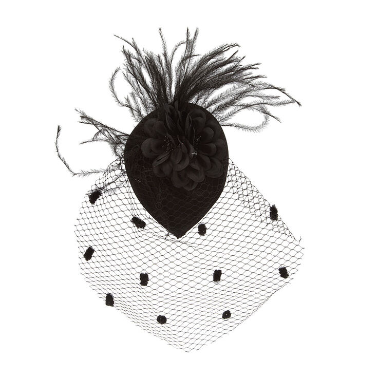 Black Flowers & Feathers Royal Fascinator,