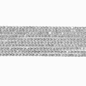 Silver-tone Rhinestone Choker Necklace,