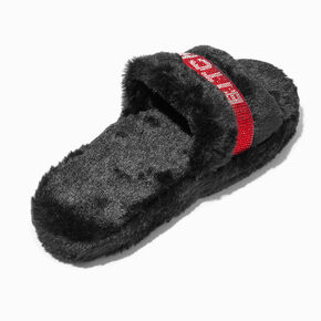 &quot;Sexy Bitch&quot; Black Slide Slippers,