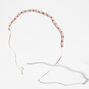 Rose Gold Rhinestone Pearl Wavy Headband,