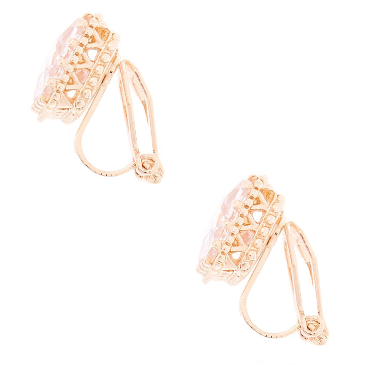 Icing Womens Rose Gold Pineapple Clip On Stud Earrings