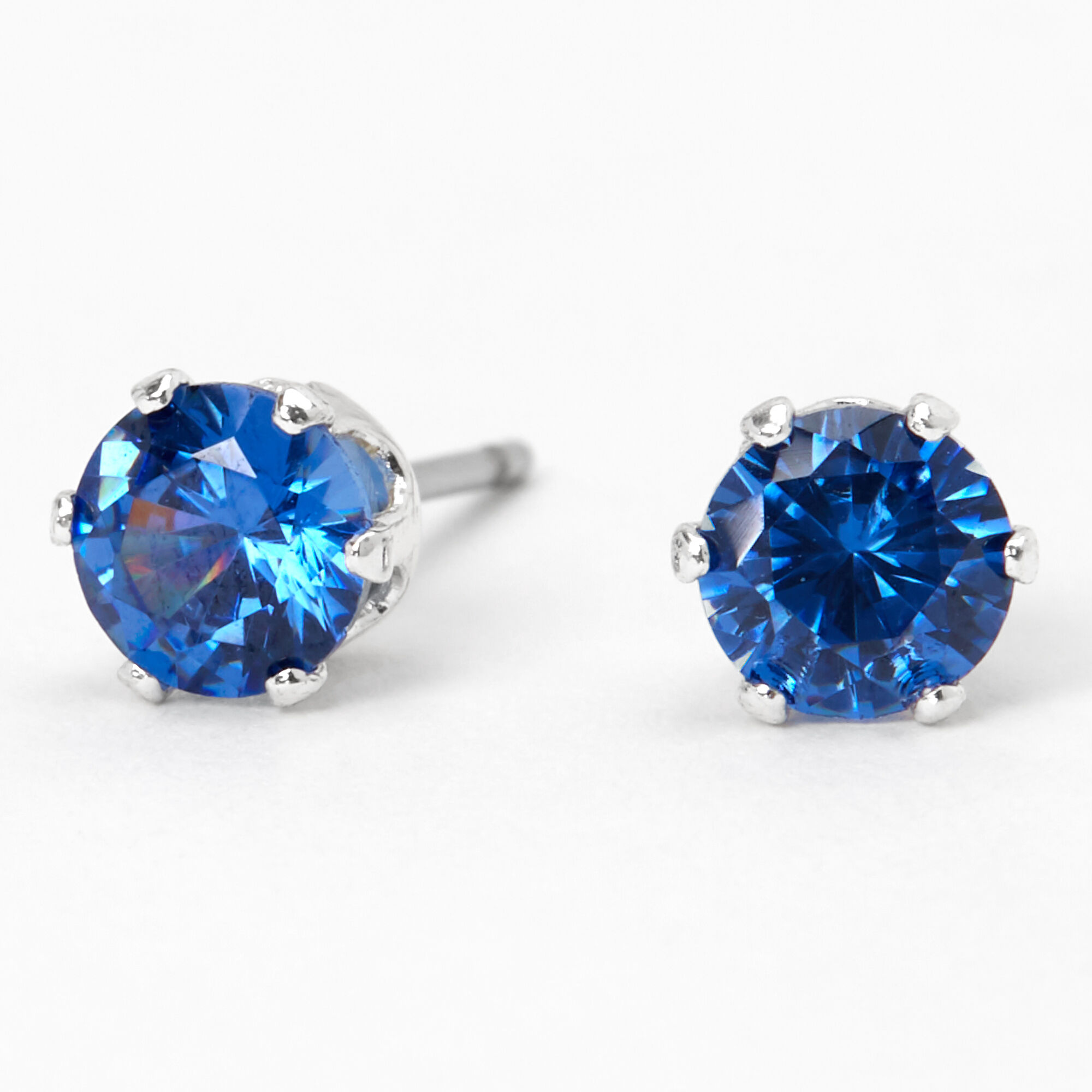 Blue Cubic Zirconia Round 5MM Stud Earrings Icing US