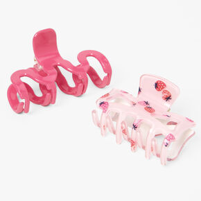 Pink Strawberry Hair Claws -  2 Pack,