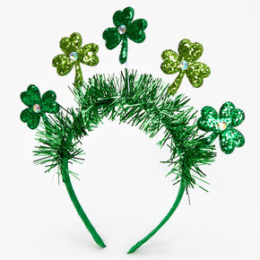 St. Patrick&#39;s Day Green Shamrock Crown Headband,