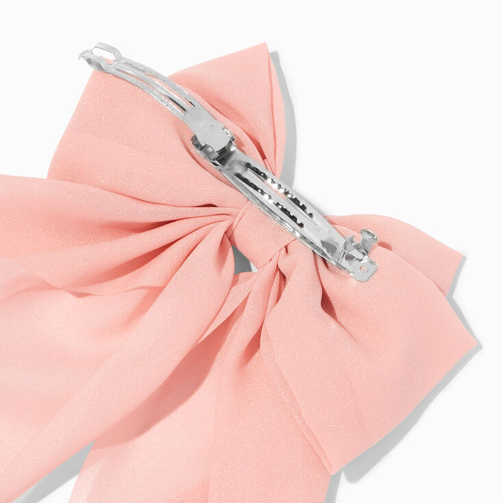 Blush Pink Bow Long Tail Hair Bow Clip,