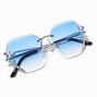 Blue Geometric Embellishes Sunglasses,