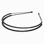 Black Two-Row Rhinestone Headband,