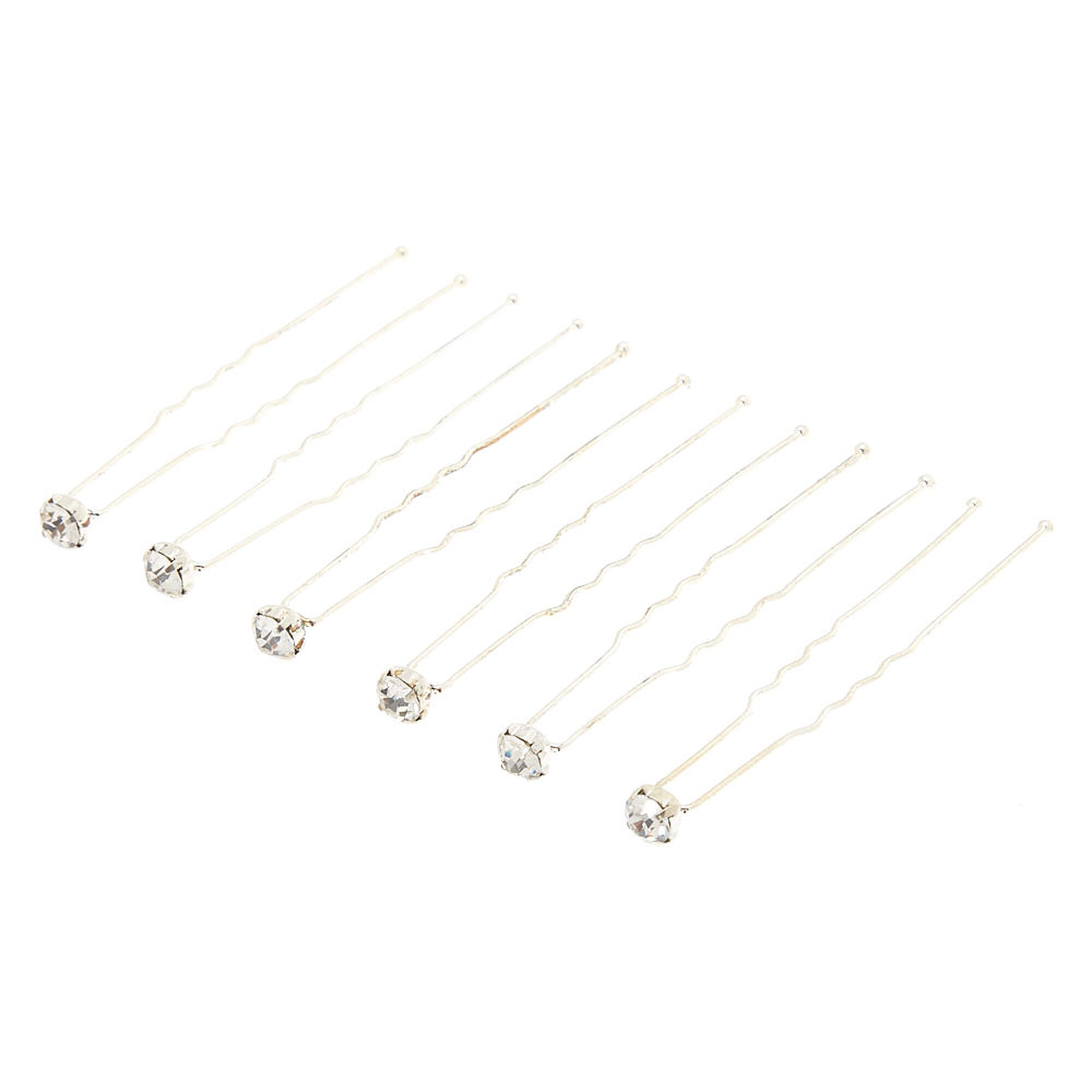 Faux Clear Round Crystal Bobby Pins Icing Us