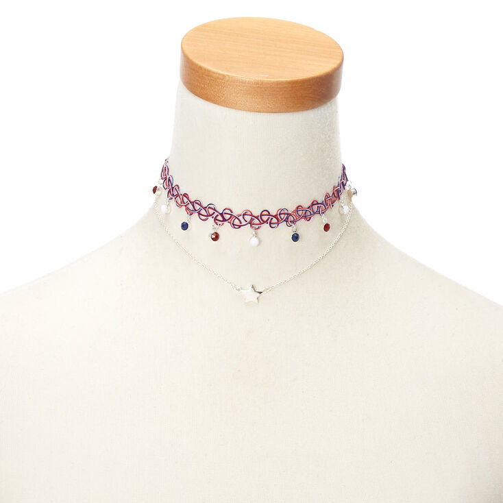 Patriotic Choker Necklaces - 2 Pack,