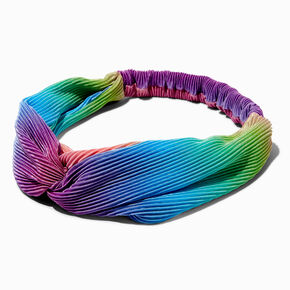 Rainbow Pleated Knotted Headwrap,