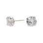 Silver Cubic Zirconia Round Stud Earrings - 5MM,