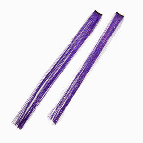 Purple Tinsel Faux Hair Clip In Extensions - 2 Pack,