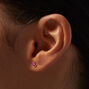 Fuchsia Cubic Zirconia 4MM Round Stud Earrings,