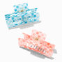 Blue &amp; Pink Checkered Rectangle Hair Claws - 2 Pack,