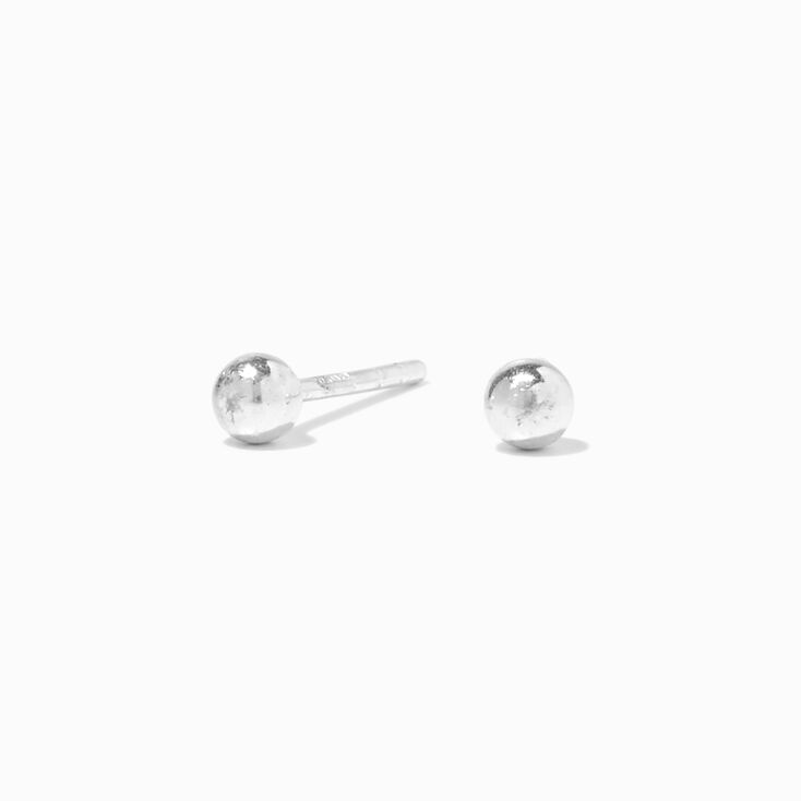 Sterling Silver 3MM Ball Stud Earrings,