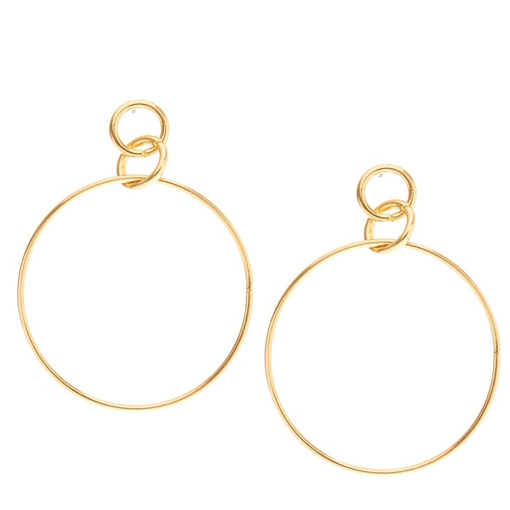 Gold Interlocking Hoop Earrings,