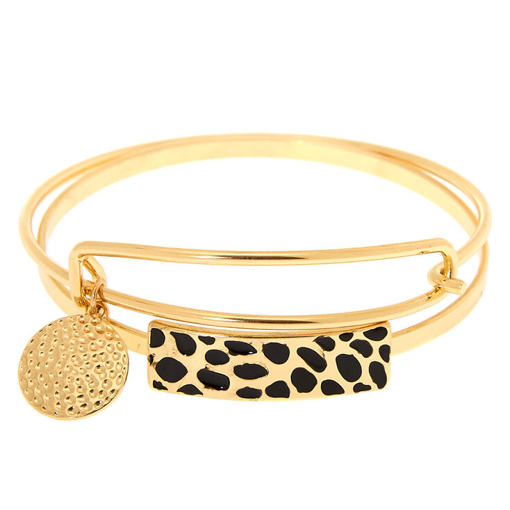 Gold Cheetah Bangle Bracelets - 2 Pack,