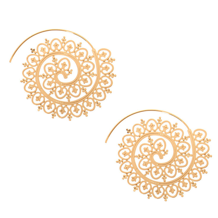 Filigree Gold-Tone Statement Earrings,