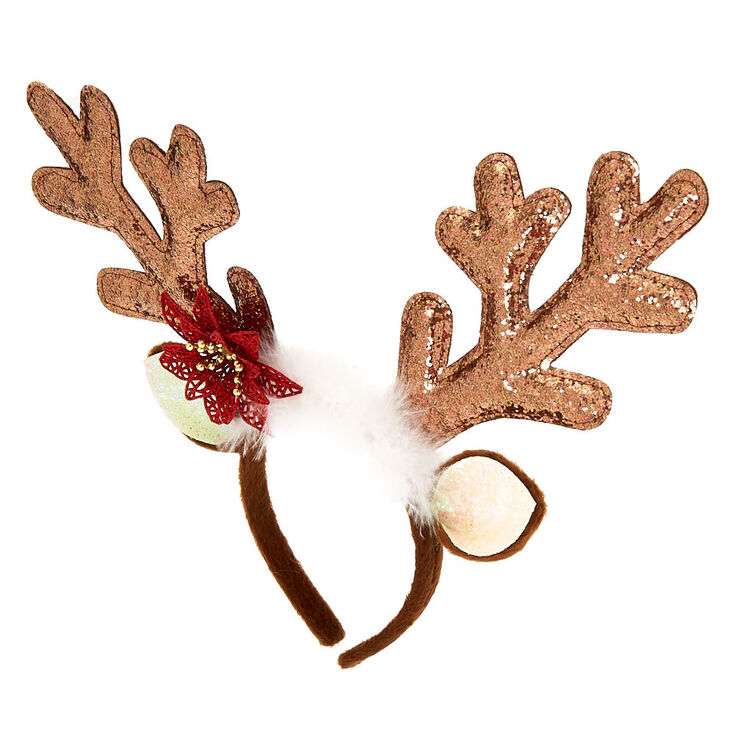 Glitter Reindeer Antlers Headband - Brown,