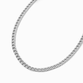 Silver-tone Stainless Steel 6MM Curb Chain Necklace,