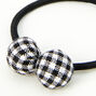 Black Plaid Beaded Hair Ties - 2 Pack,