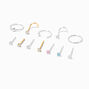 22G Sterling Silver Mixed Nose Studs &amp; Hoop - 12 Pack,