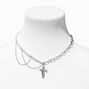 Silver &amp; Pearl Cross Necklace &amp; Drop Earrings Set - 2 Pack,