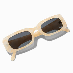 Chunky Rectangle Sunglasses - Cream/Tan,