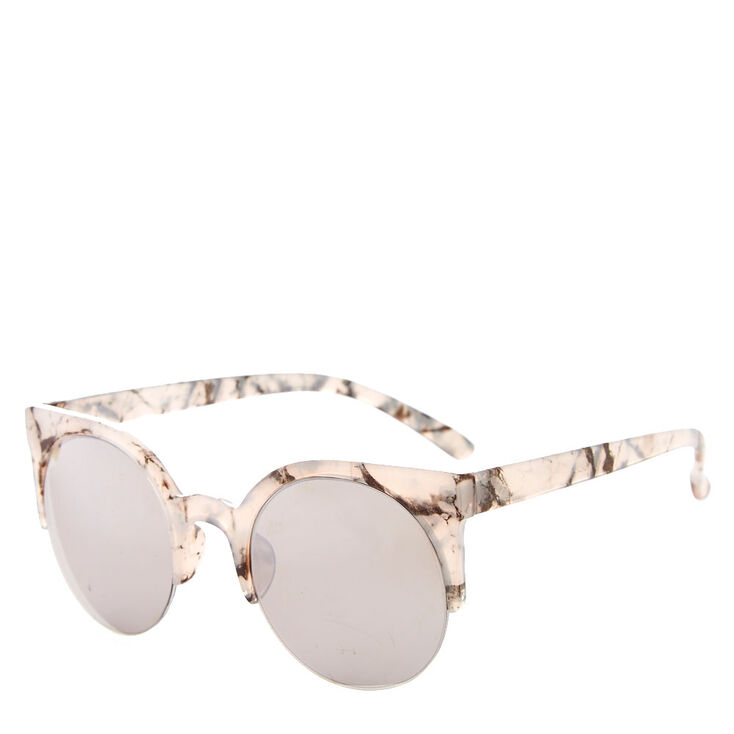 Round Gray Marbled Sunglasses,