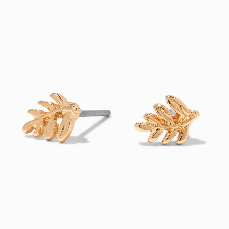 Gold Leaf Stud Earrings,