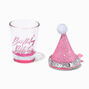 Birthday Bitch Shot Glass &amp; Party Hat Hair Clip Set - 2 Pack,
