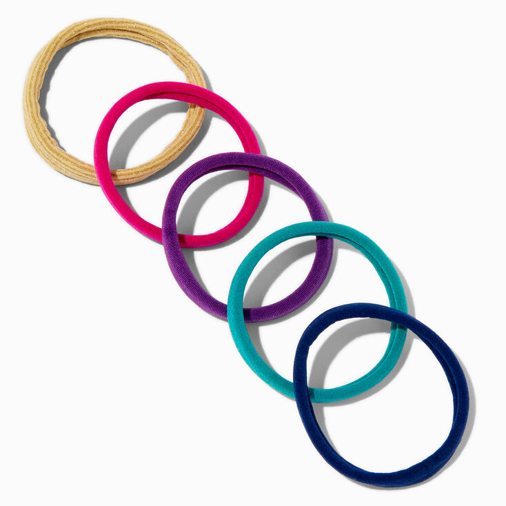 Mixed Jewel Tone Rolled Hair Ties - 10 Pack,