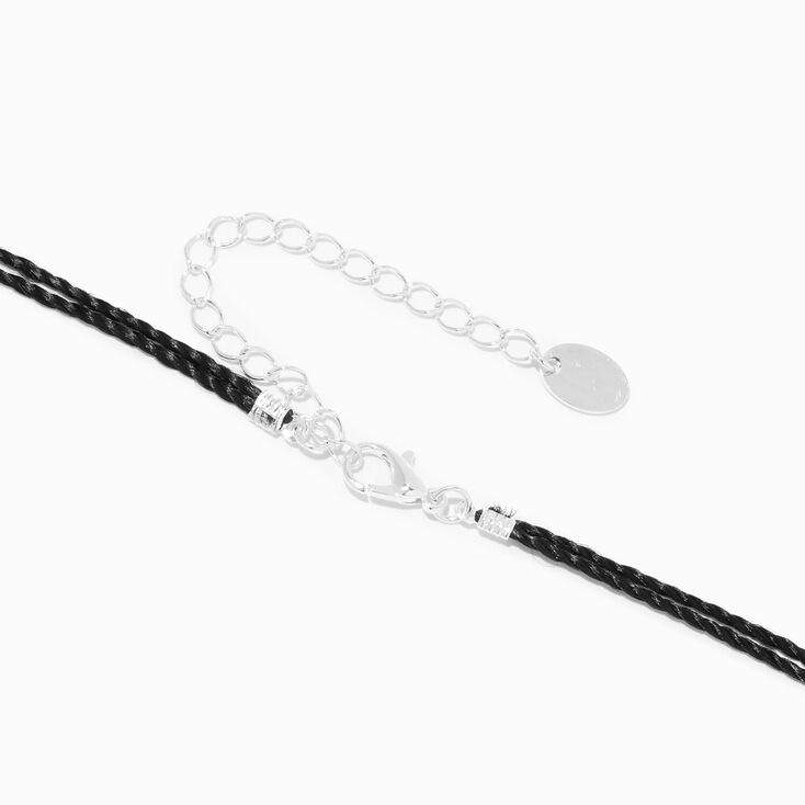 Beaded Shark Tooth Pendant Black Cord Necklace,