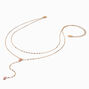 Gold-tone Cubic Zirconia Multi Strand Y-Neck Necklace,