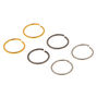 Mixed Metal 20G Solid Hoop Nose Rings - 6 Pack,