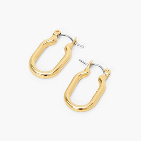 Gold 20MM Squared Oval Hoop Earrings,