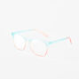 Blue &amp; Pink Ombre Retro Clear Lens Frames,