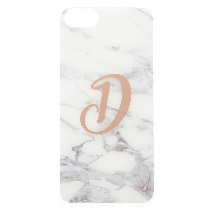 Marble "D" Initial Phone Case,