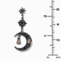 Black 2&quot; Art Deco Drop Earrings,