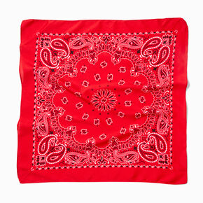 Red Paisley Print Bandana Headwrap,