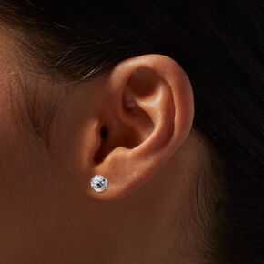 Silver-tone Micro Crystal Stud Earrings - 20 Pack,